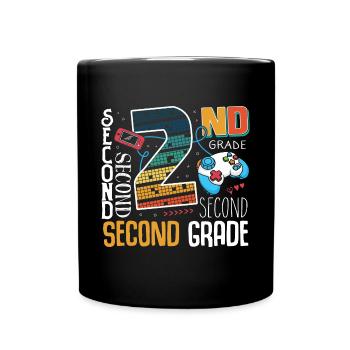 2nd Grade Gaming Schoolchild - Full Colour Mug - black - Front