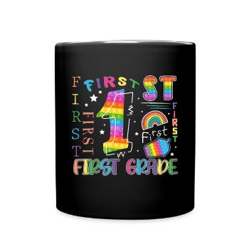 1st Grade Pop It Schoolchild - Full Colour Mug - black - Front
