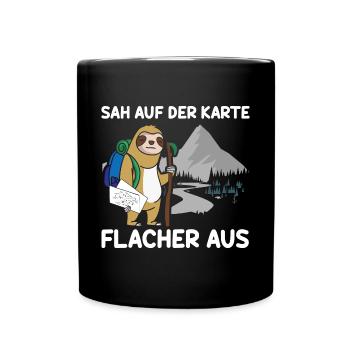 Looked flatter on the map Sloth - Full Colour Mug - black - Front