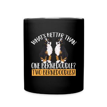 Bernedoodle Dog - Full Colour Mug - black - Front