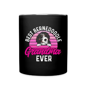 Bernedoodle Hund - Tasse einfarbig - Schwarz - Vorne