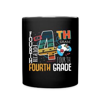 4. Klasse Gaming Schulkind - Tasse einfarbig - Schwarz - Vorne