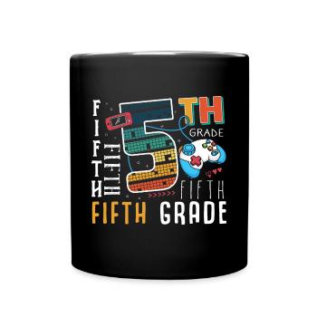5. Klasse Gaming Schulkind - Tasse einfarbig - Schwarz - Vorne