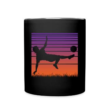 Fußball Fußballer - Tasse einfarbig - Schwarz - Vorne
