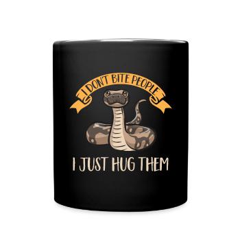 Ball Python Schlange Königspython - Tasse einfarbig - Schwarz - Vorne