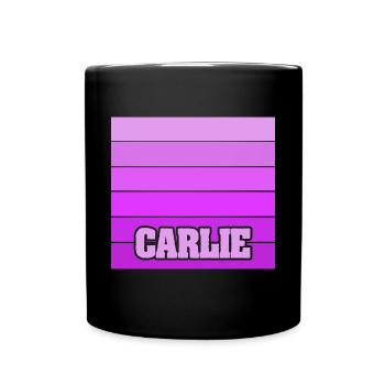Girl's name Carlie - Full Colour Mug - black - Front