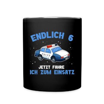 6 Birthday Police 6 Year Old - Full Colour Mug - black - Front
