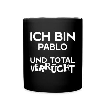 Vorname Pablo - Tasse einfarbig - Schwarz - Vorne