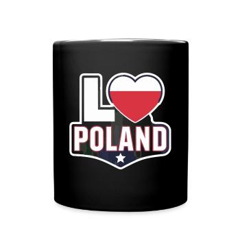 Polen Herz Flagge Stolz Patriotisch Polnisch - Tasse einfarbig - Schwarz - Vorne