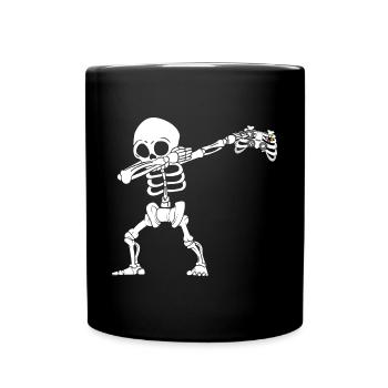 Halloween Dabbing Skeleton Gamer - Tasse einfarbig - Schwarz - Vorne