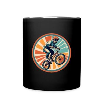BMX Rider in a vintage graphic style - Full Colour Mug - black - Front