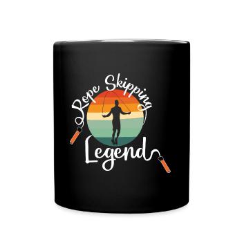 Rope Skipping Legend Retro Design für Seilspringer - Tasse einfarbig - Schwarz - Vorne