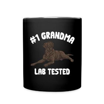 Schoko Brauner Labrador Retriever Hund - Tasse einfarbig - Schwarz - Vorne