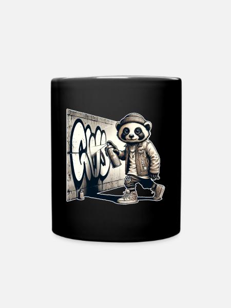 Panda Graffiti - Full Colour Mug - black