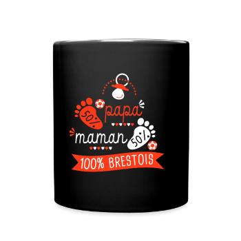 Brest Naissance bébé supporter club football Brest - Mug uni - noir - Devant