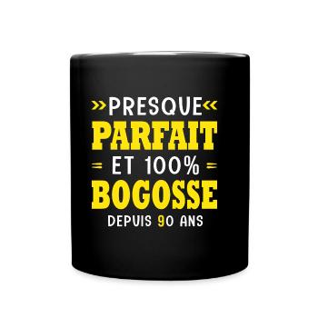 90 ans Parfait bogosse 90 ans anniversaire - Mug uni - noir - Devant