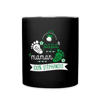 Naissance supporter football verts stéphanois - Mug uni - noir - Devant