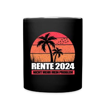 Rente 2024 Ruhestand Rentner Abschied - Tasse einfarbig - Schwarz - Vorne