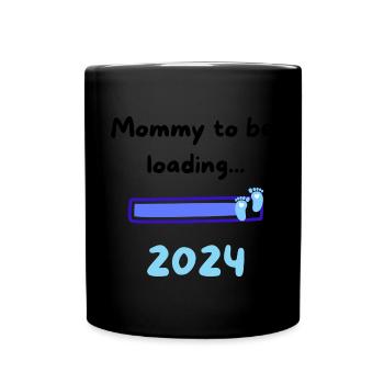 Mommy loading 2024 Boy - Tasse einfarbig - Schwarz - Vorne