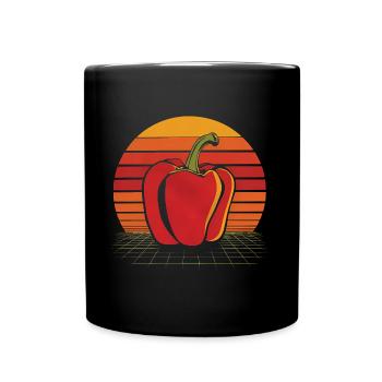 Paprika Geschenk - Tasse einfarbig - Schwarz - Vorne