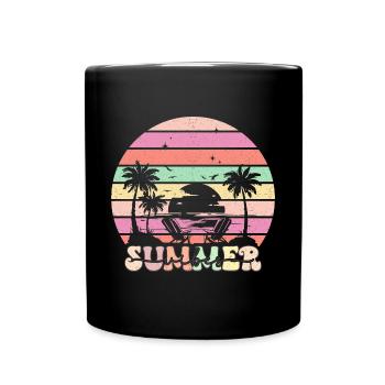Summer Vibes - Retro Design - Full Colour Mug - black - Front