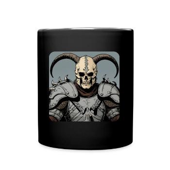 Viking warrior with skull mask and horns - Full Colour Mug - black - Front