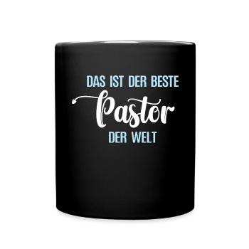 Bester Pastor Geburtstag Pfarrer Vikar Pastoren - Tasse einfarbig - Schwarz - Vorne