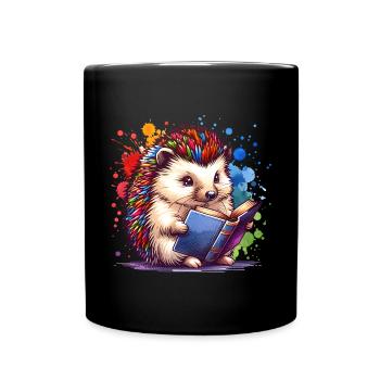 Lire Hérisson - Mug uni - noir - Devant
