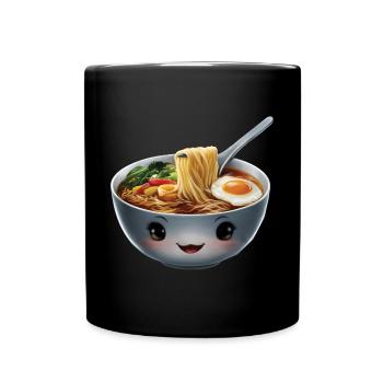 Glücklich Ramen - Tasse einfarbig - Schwarz - Vorne