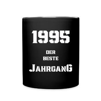 1995 Jahrgang - Tasse einfarbig - Schwarz - Vorne