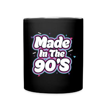 90er Jahre 90s Retro Geschenk - Tasse einfarbig - Schwarz - Vorne