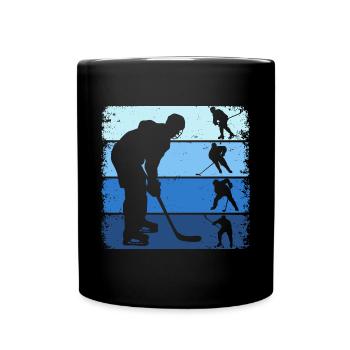 Hockey Retro Hockey Hockey Players - Full Colour Mug - black - Front
