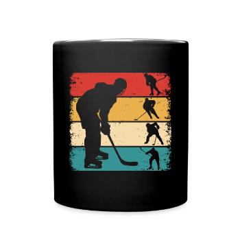 Hockey Retro Hockey Hockey Players - Full Colour Mug - black - Front