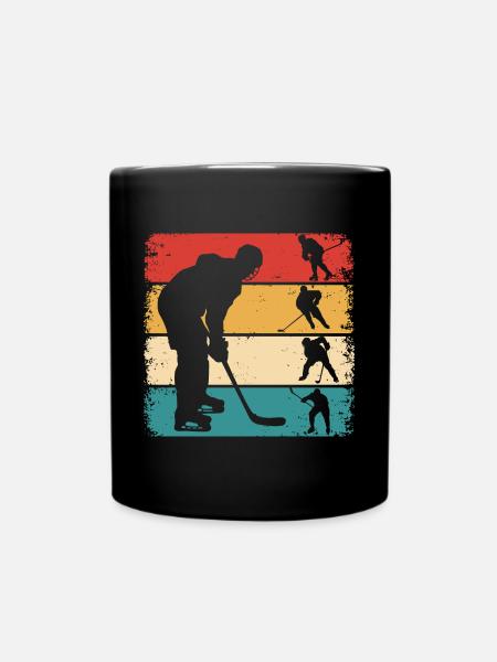 Hockey sur glace Hockey rétro Joueurs de hockey sur glace - Mug uni - noir