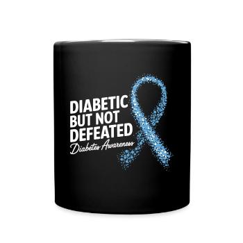 Unstoppable Warrior Diabetes Awareness Ribbon - Full Colour Mug - black - Front