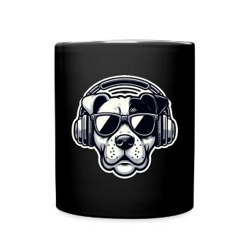 Dog Headphones Glasses Cool - Full Colour Mug - black - Front