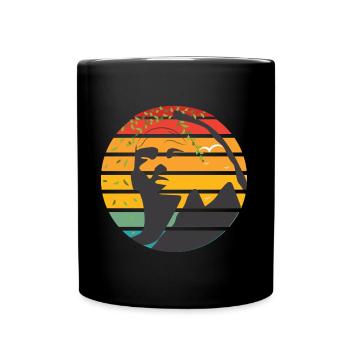 Hangover – Retro Mountaineer Head Silhouette - Full Colour Mug - black - Front