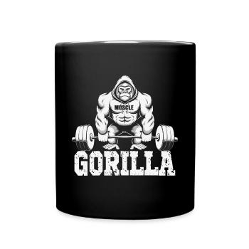 Gorilla Power Fitness Hund Gorilla Gym - Tasse einfarbig - Schwarz - Vorne