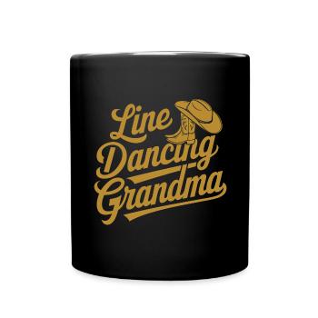 Line Dancing Granny Country Dance - Grandma Dances - Full Colour Mug - black - Front