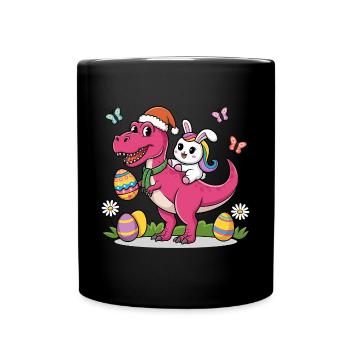 Pâques Dinosaure Oreilles de lapin Pâques - Mug uni - noir - Devant