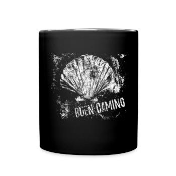 Buen Camino, scallop, Santiago de Compostela - Full Colour Mug - black - Front