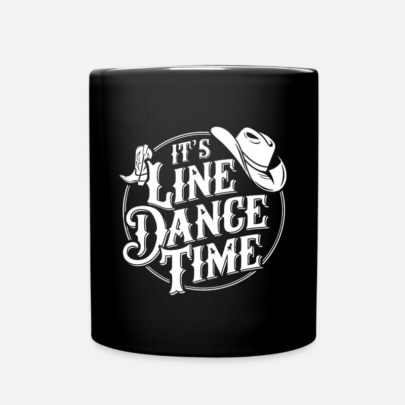 Line Dance Time Line Dancing Dancing - Full Colour Mug - black