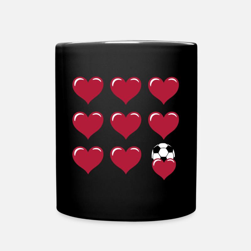 Jouer à Soccer Fan Soccer Hearts - Mug uni - noir