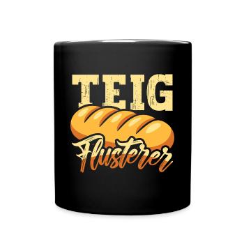 Teig-Flüsterer Bäcker - Tasse einfarbig - Schwarz - Vorne