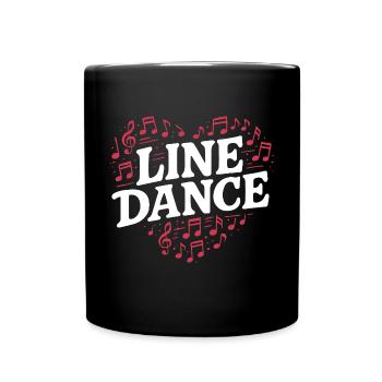 Danse en ligne - Danse avec le cœur - Musique Cadeau - Mug uni - noir - Devant