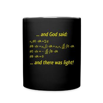Es werde Licht - Tasse einfarbig - Schwarz - Vorne