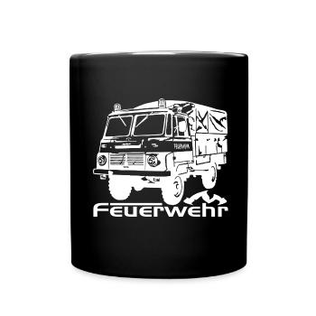 Robur Feuerwehr LO LD - Tasse einfarbig - Schwarz - Vorne