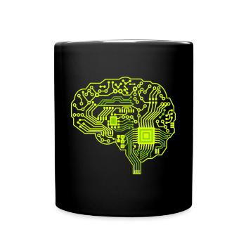 Gehirn - Tasse einfarbig - Schwarz - Vorne