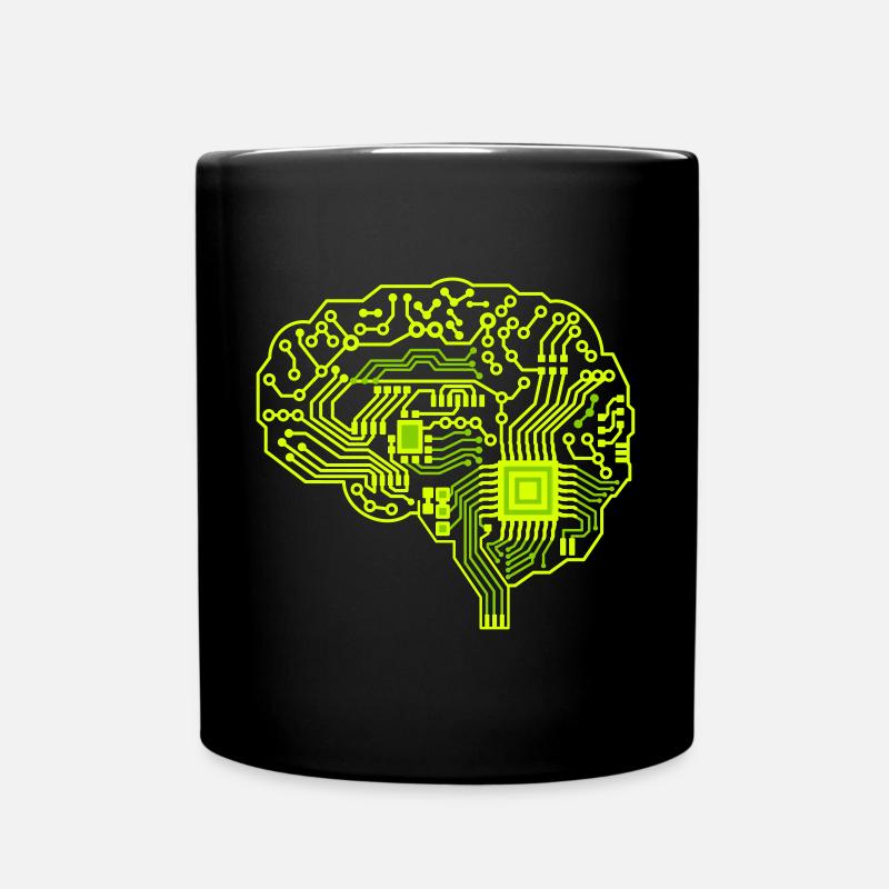 Gehirn - Tasse einfarbig - Schwarz