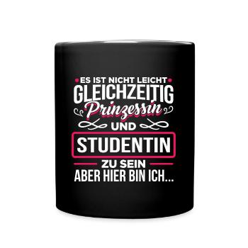 STUDENTIN - Prinzessin - Tasse einfarbig - Schwarz - Vorne